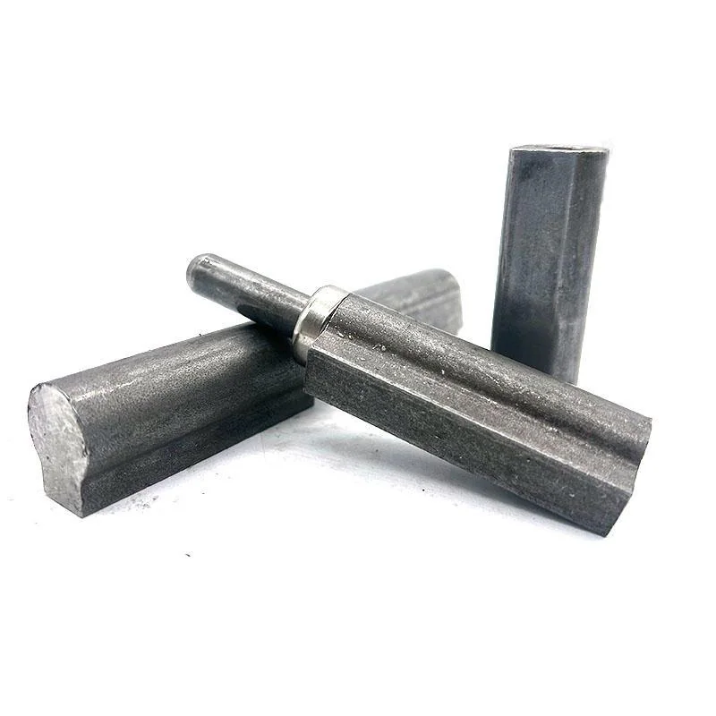 Square-profile weld-on hinges with a visible pin and bearing assembly